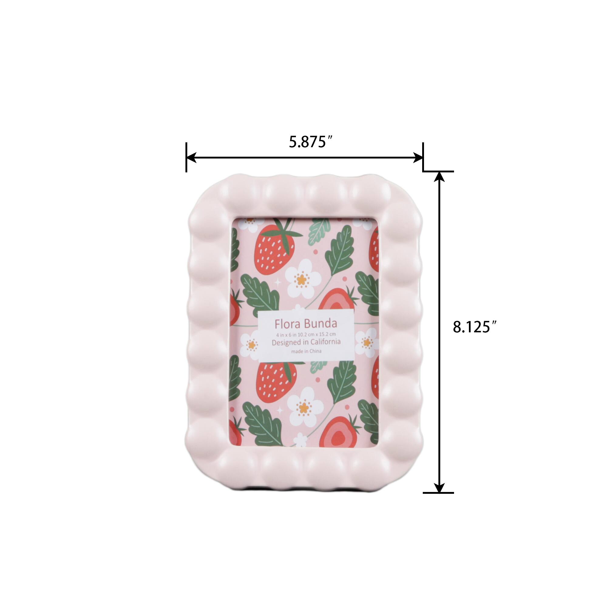 Flora Bunda® 4" x 6" Pink Infinity Dots Ceramic Frame